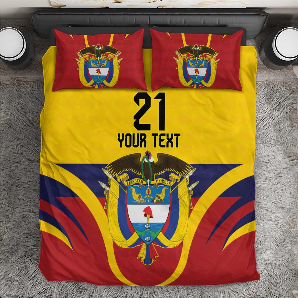 Colombia Football Custom Bedding Set Come On Los Cafeteros Flag Style