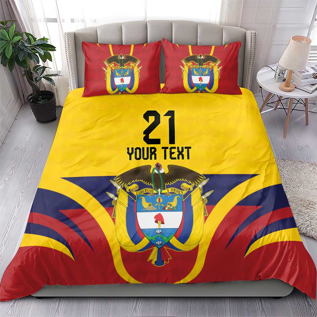 Colombia Football Custom Bedding Set Come On Los Cafeteros Flag Style