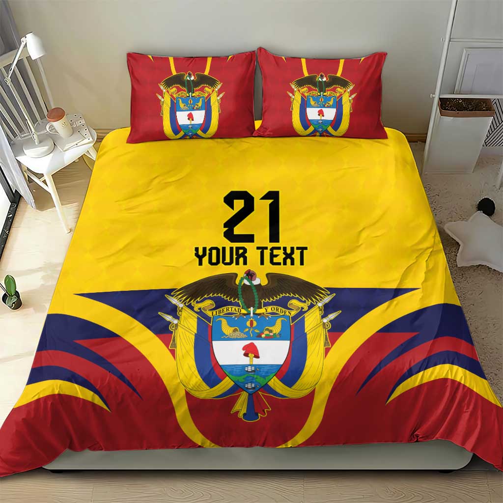 Colombia Football Custom Bedding Set Come On Los Cafeteros Flag Style