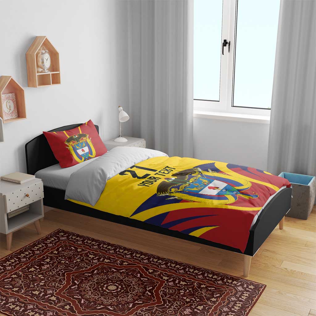 Colombia Football Custom Bedding Set Come On Los Cafeteros Flag Style