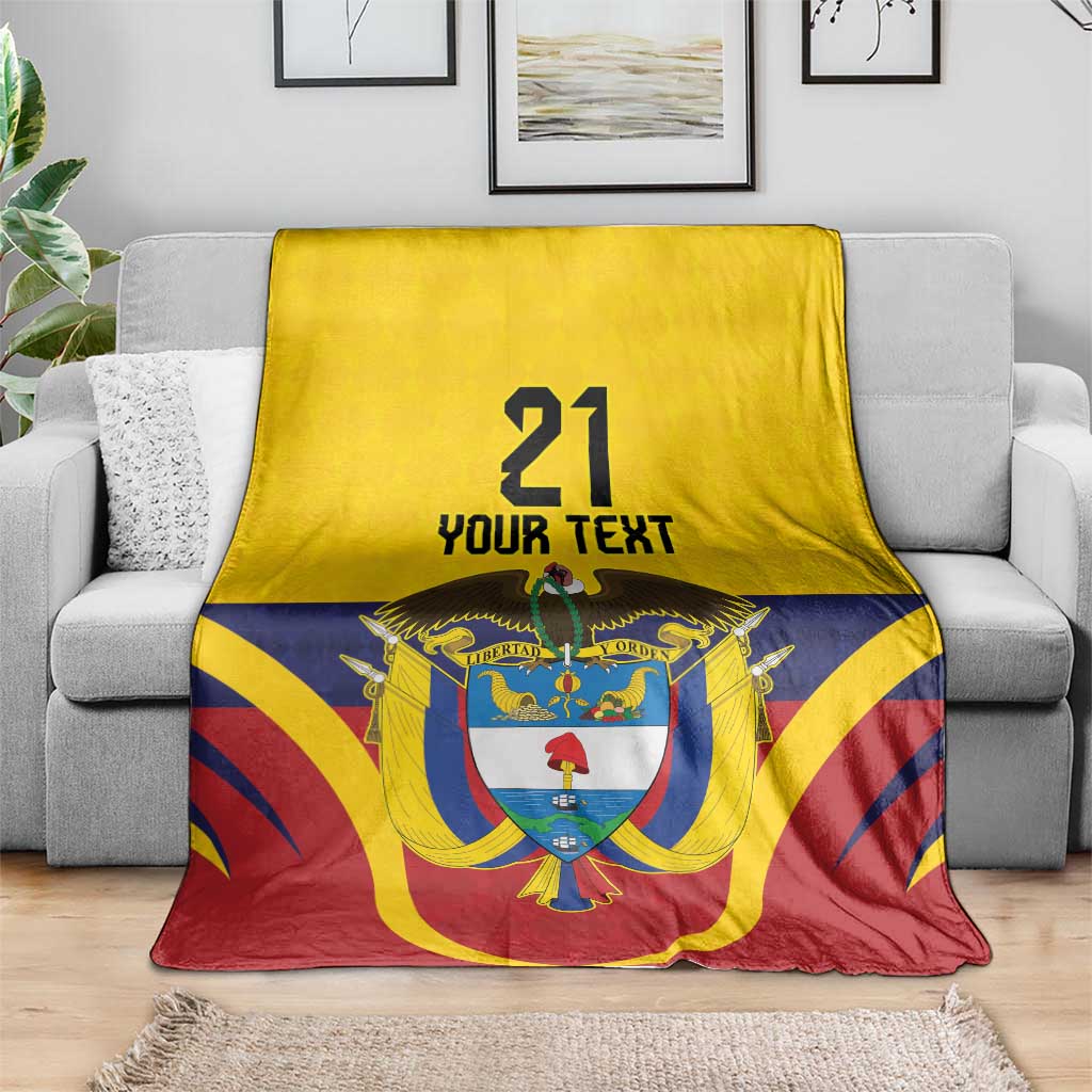 Colombia Football Custom Blanket Come On Los Cafeteros Flag Style