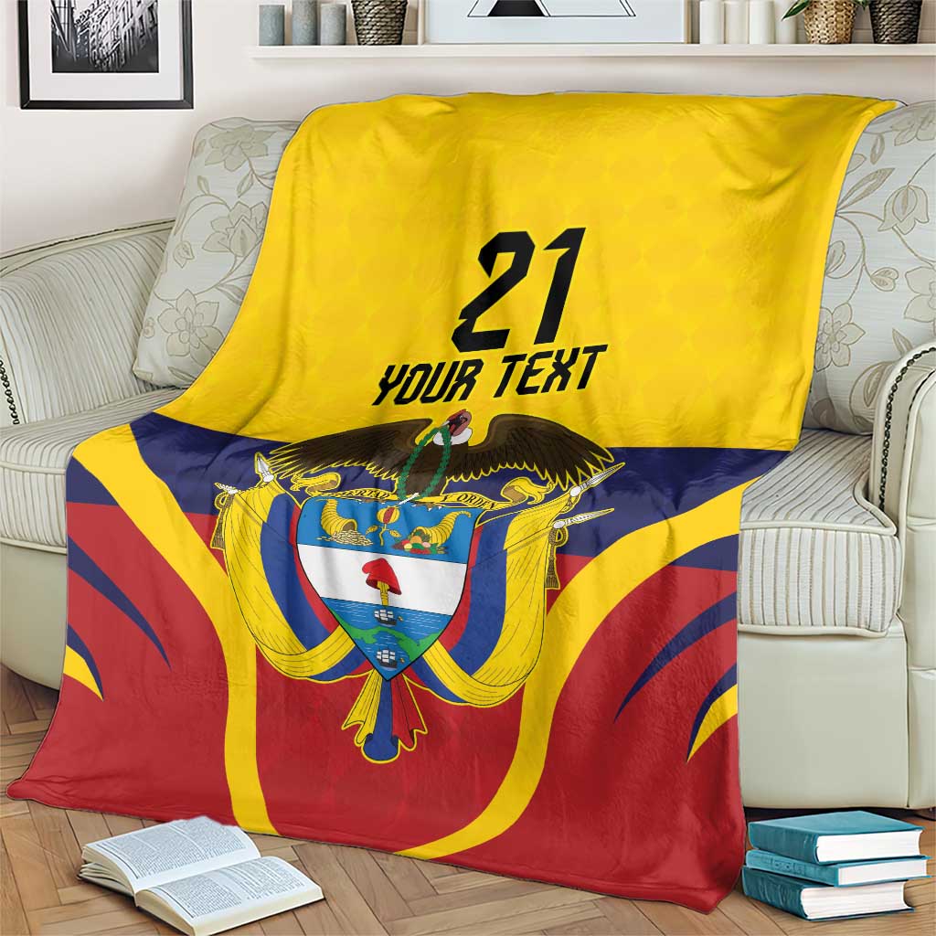Colombia Football Custom Blanket Come On Los Cafeteros Flag Style