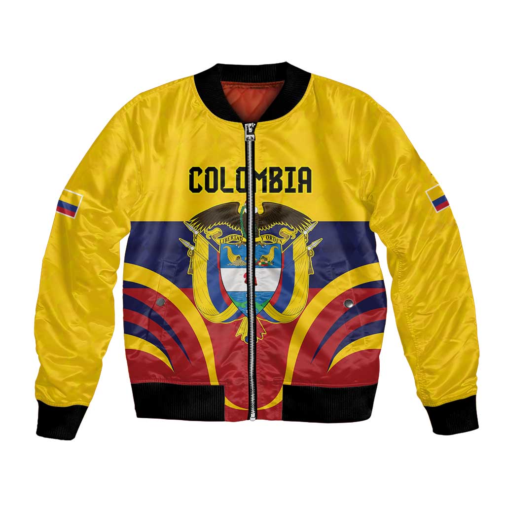 Colombia Football Custom Bomber Jacket Come On Los Cafeteros Flag Style