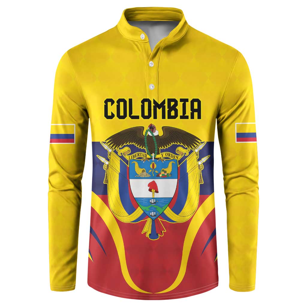Colombia Football Custom Button Sweatshirt Come On Los Cafeteros Flag Style