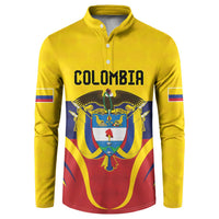 Colombia Football Custom Button Sweatshirt Come On Los Cafeteros Flag Style