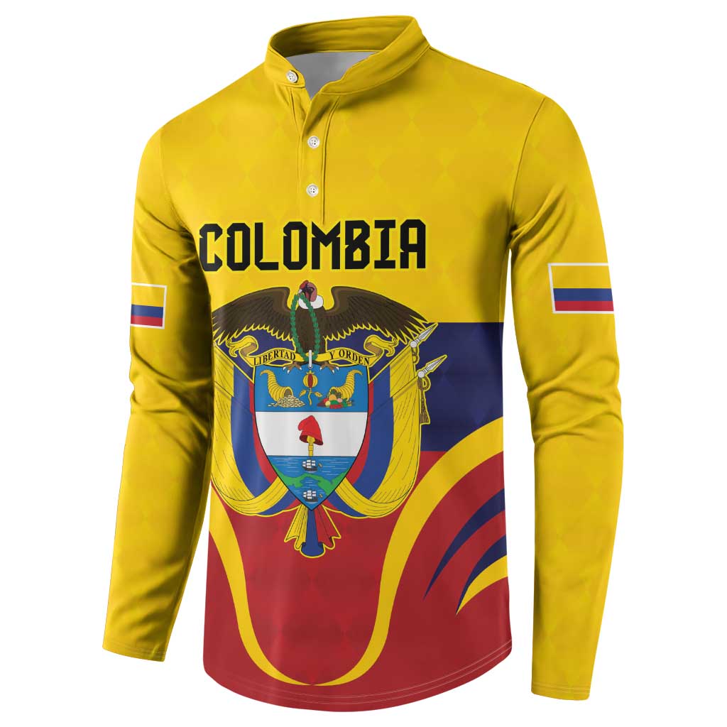 Colombia Football Custom Button Sweatshirt Come On Los Cafeteros Flag Style