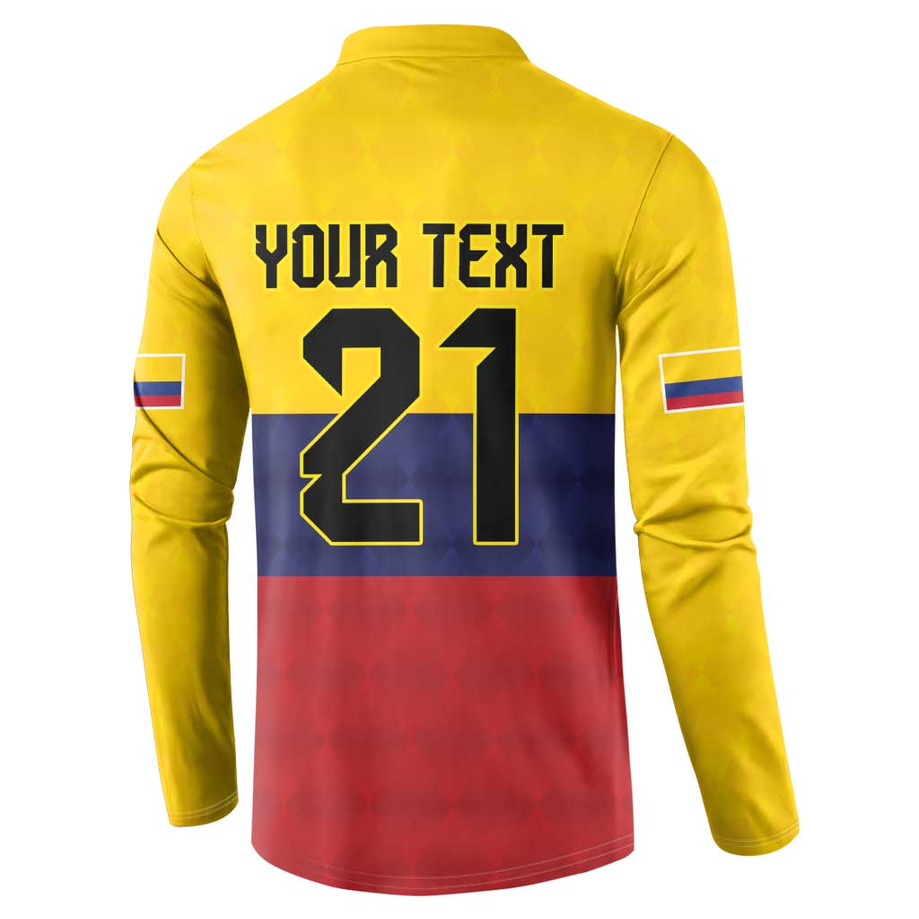 Colombia Football Custom Button Sweatshirt Come On Los Cafeteros Flag Style