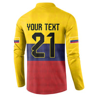 Colombia Football Custom Button Sweatshirt Come On Los Cafeteros Flag Style