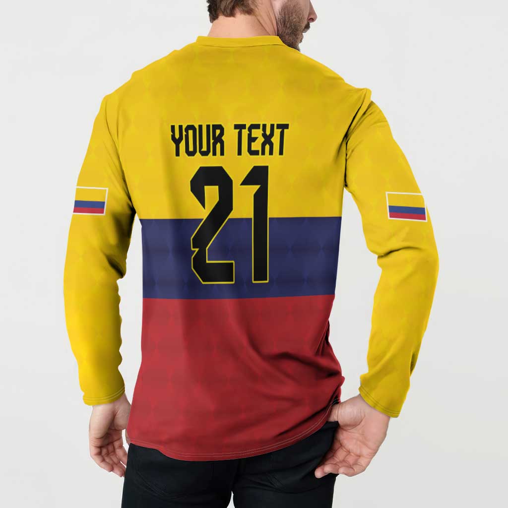 Colombia Football Custom Button Sweatshirt Come On Los Cafeteros Flag Style