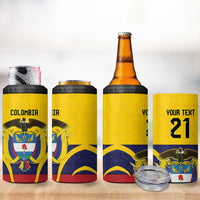 Colombia Football Custom 4 in 1 Can Cooler Tumbler Come On Los Cafeteros Flag Style