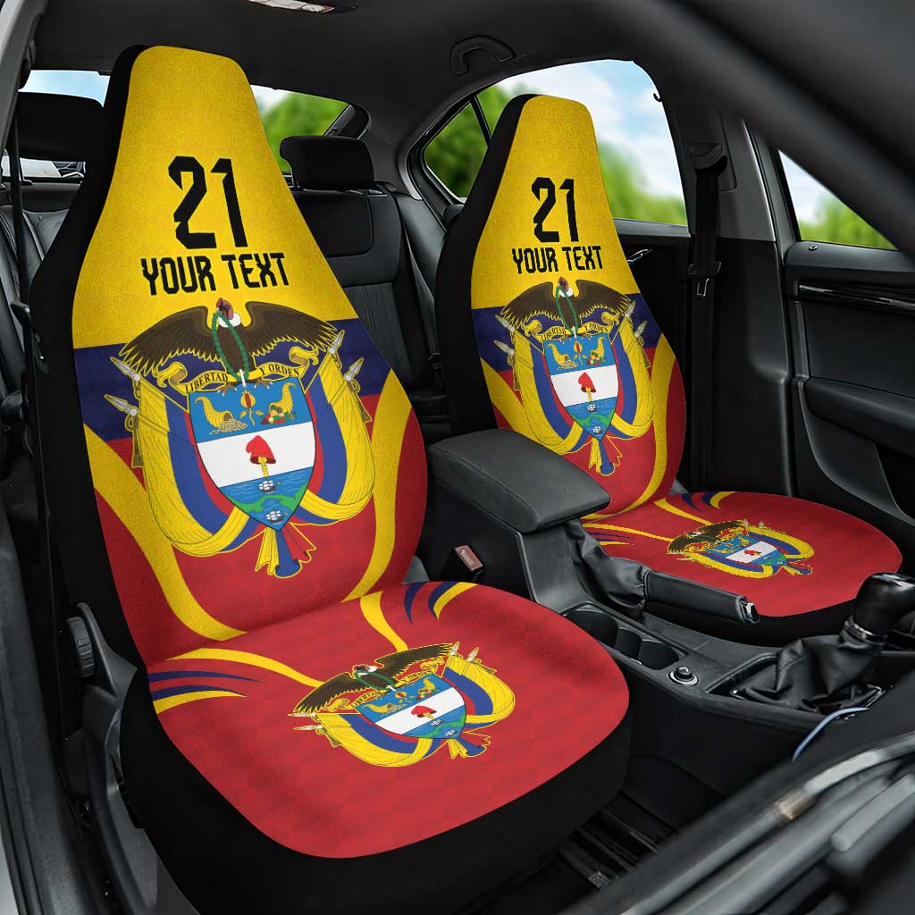 Colombia Football Custom Car Seat Cover Come On Los Cafeteros Flag Style