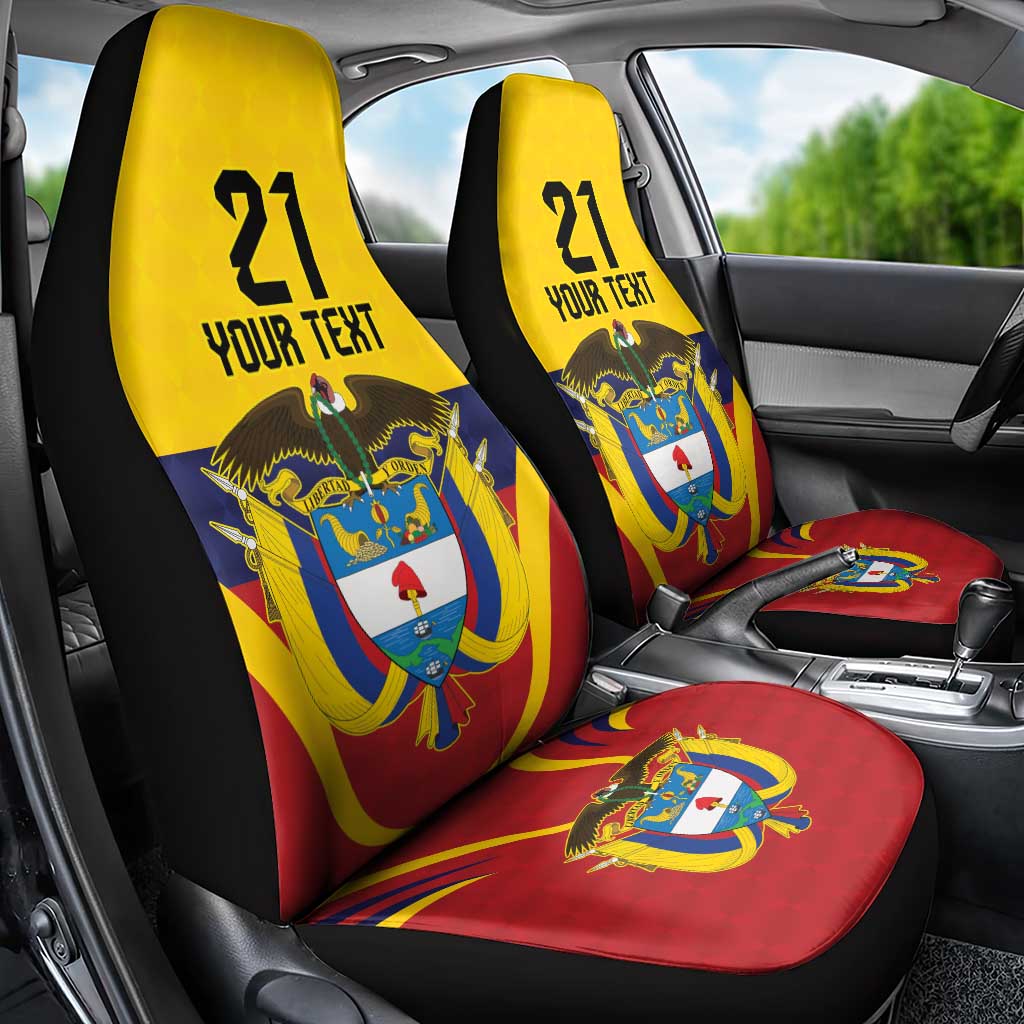 Colombia Football Custom Car Seat Cover Come On Los Cafeteros Flag Style