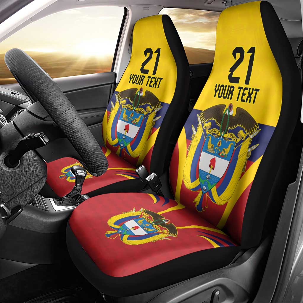 Colombia Football Custom Car Seat Cover Come On Los Cafeteros Flag Style