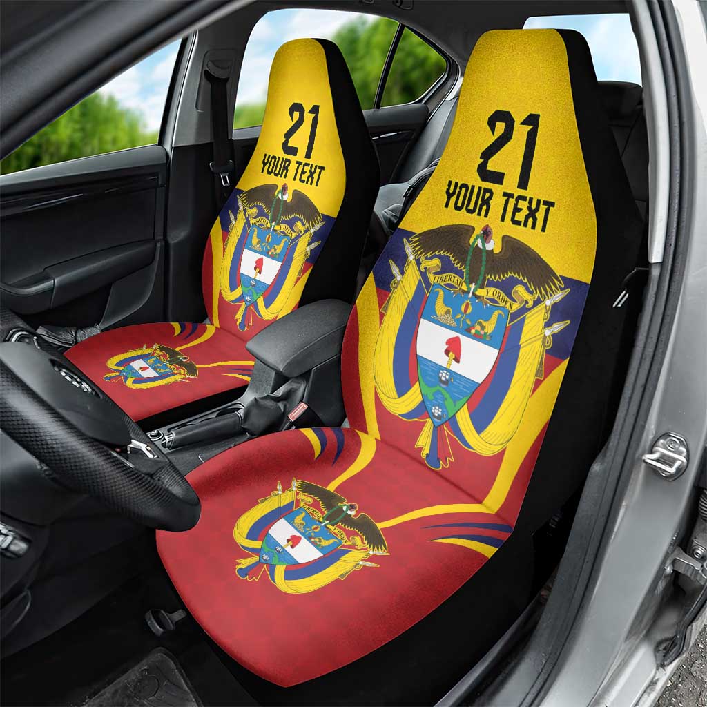 Colombia Football Custom Car Seat Cover Come On Los Cafeteros Flag Style