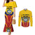 Colombia Football Custom Couples Matching Mermaid Dress and Long Sleeve Button Shirt Come On Los Cafeteros Flag Style
