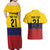 Colombia Football Custom Couples Matching Off Shoulder Maxi Dress and Hawaiian Shirt Come On Los Cafeteros Flag Style