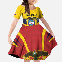 Colombia Football Custom Family Matching Mermaid Dress and Hawaiian Shirt Come On Los Cafeteros Flag Style
