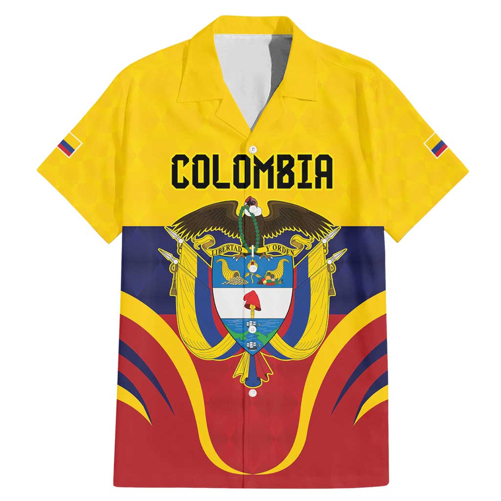 Colombia Football Custom Family Matching Mermaid Dress and Hawaiian Shirt Come On Los Cafeteros Flag Style