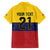 Colombia Football Custom Family Matching Off The Shoulder Long Sleeve Dress and Hawaiian Shirt Come On Los Cafeteros Flag Style
