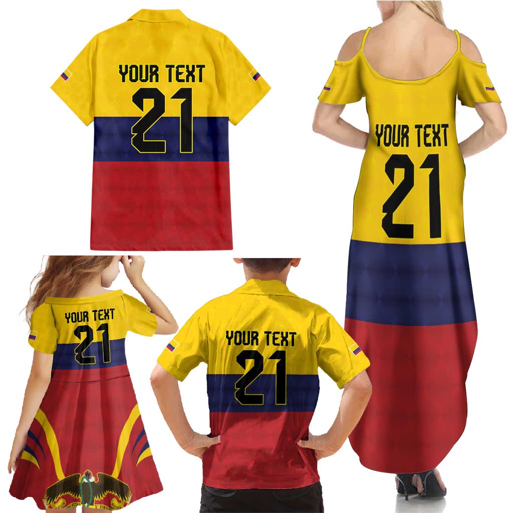 Colombia Football Custom Family Matching Summer Maxi Dress and Hawaiian Shirt Come On Los Cafeteros Flag Style