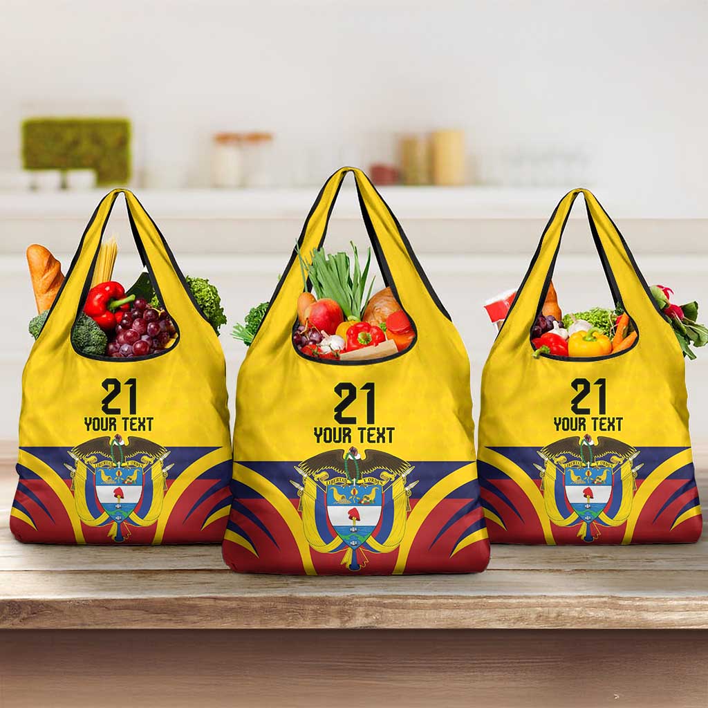 Colombia Football Custom Grocery Bag Come On Los Cafeteros Flag Style