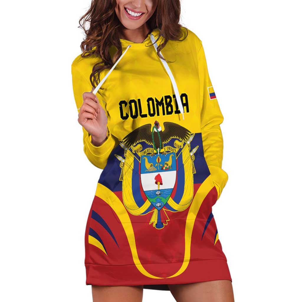 Colombia Football Custom Hoodie Dress Come On Los Cafeteros Flag Style