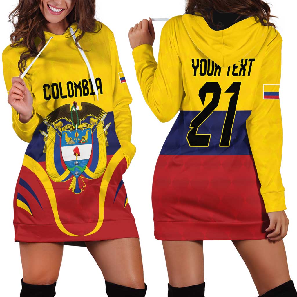 Colombia Football Custom Hoodie Dress Come On Los Cafeteros Flag Style