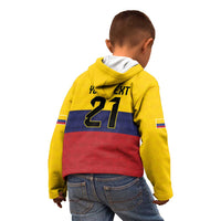 Colombia Football Custom Kid Hoodie Come On Los Cafeteros Flag Style