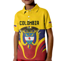 Colombia Football Custom Kid Polo Shirt Come On Los Cafeteros Flag Style