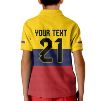 Colombia Football Custom Kid Polo Shirt Come On Los Cafeteros Flag Style