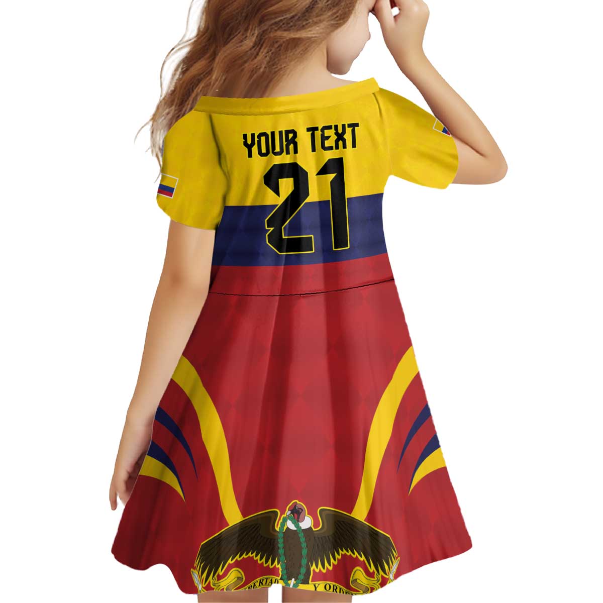 Colombia Football Custom Kid Short Sleeve Dress Come On Los Cafeteros Flag Style