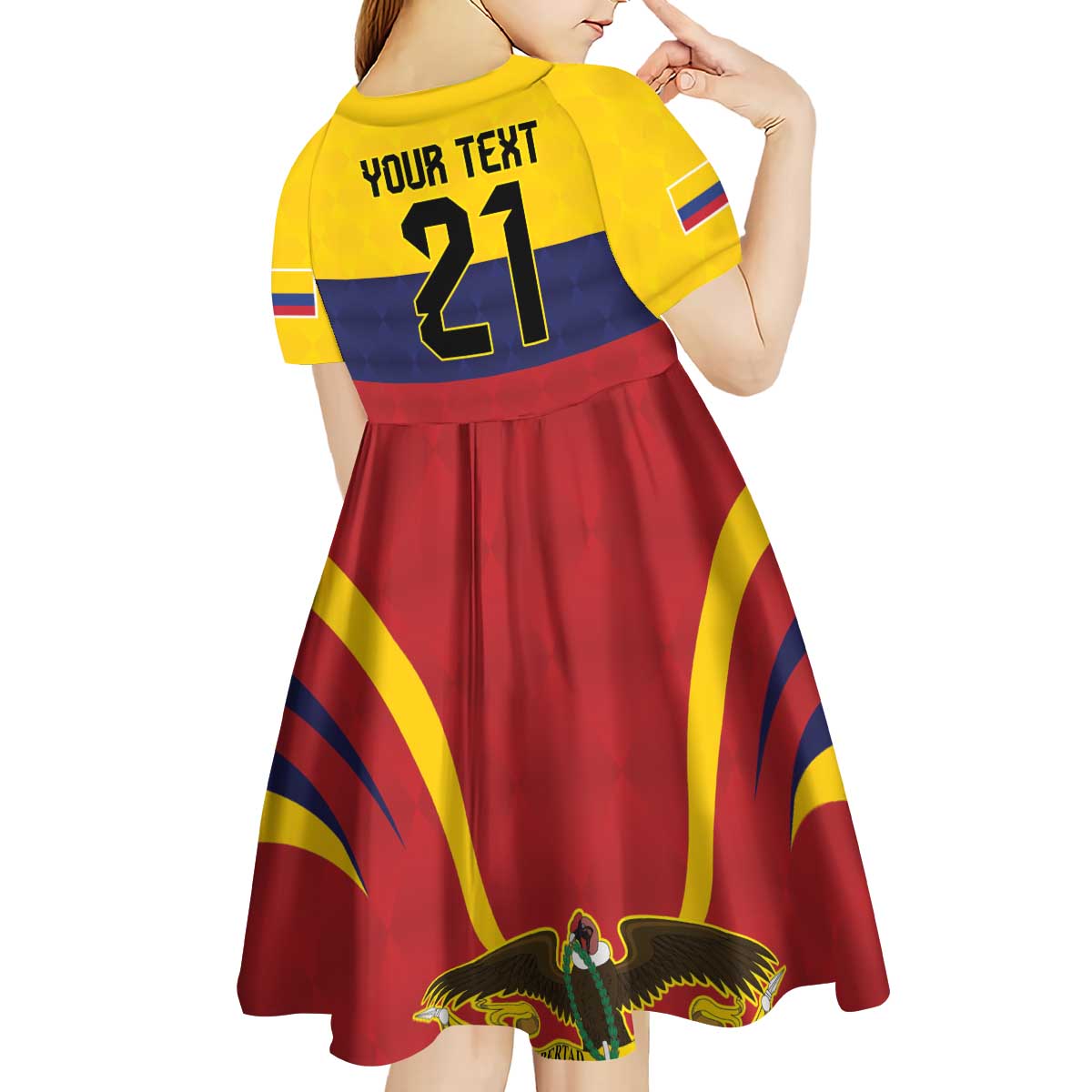 Colombia Football Custom Kid Short Sleeve Dress Come On Los Cafeteros Flag Style