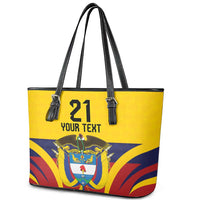 Colombia Football Custom Leather Tote Bag Come On Los Cafeteros Flag Style