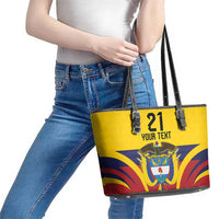 Colombia Football Custom Leather Tote Bag Come On Los Cafeteros Flag Style