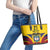 Colombia Football Custom Leather Tote Bag Come On Los Cafeteros Flag Style