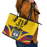 Colombia Football Custom Leather Tote Bag Come On Los Cafeteros Flag Style