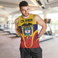 Colombia Football Custom Men Tank Top Come On Los Cafeteros Flag Style