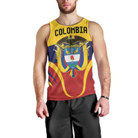 Colombia Football Custom Men Tank Top Come On Los Cafeteros Flag Style