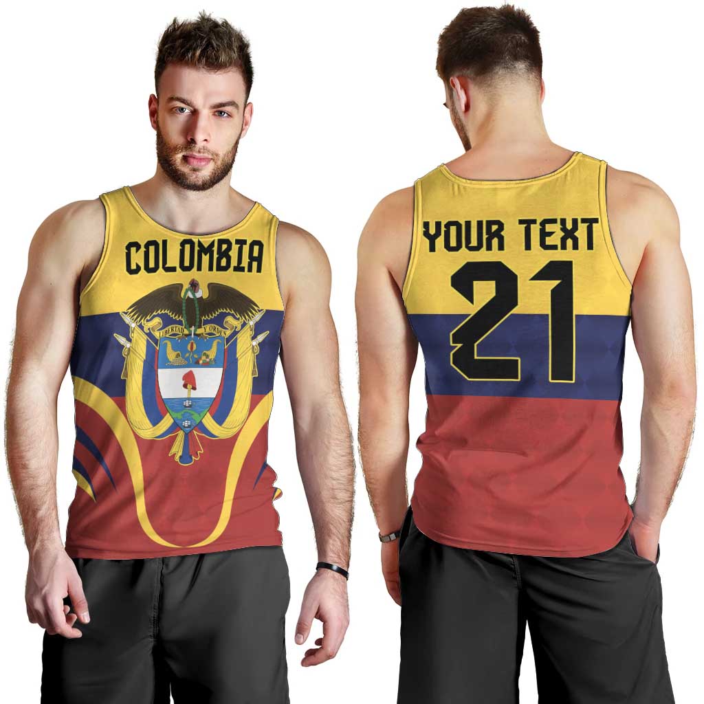 Colombia Football Custom Men Tank Top Come On Los Cafeteros Flag Style
