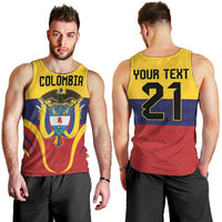 Colombia Football Custom Men Tank Top Come On Los Cafeteros Flag Style