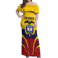 Colombia Football Custom Off Shoulder Maxi Dress Come On Los Cafeteros Flag Style