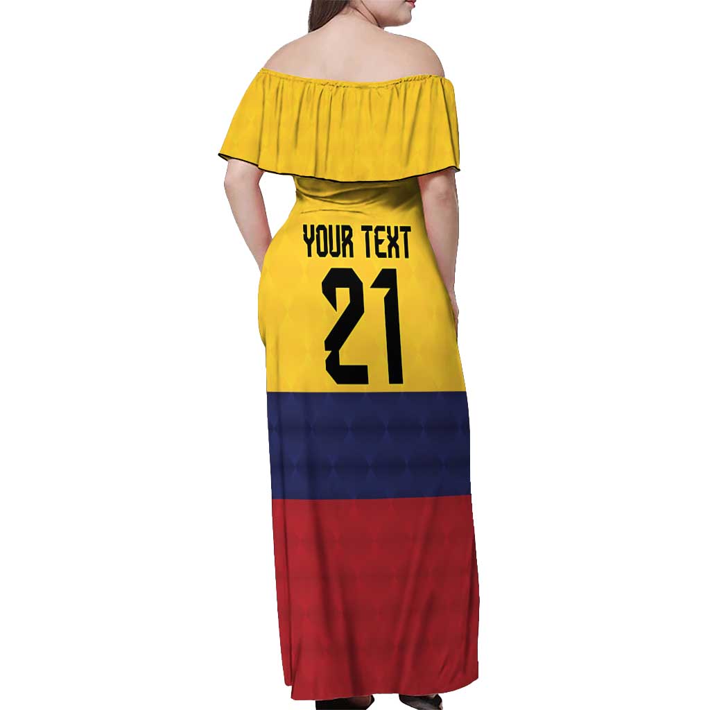 Colombia Football Custom Off Shoulder Maxi Dress Come On Los Cafeteros Flag Style