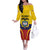 Colombia Football Custom Off The Shoulder Long Sleeve Dress Come On Los Cafeteros Flag Style