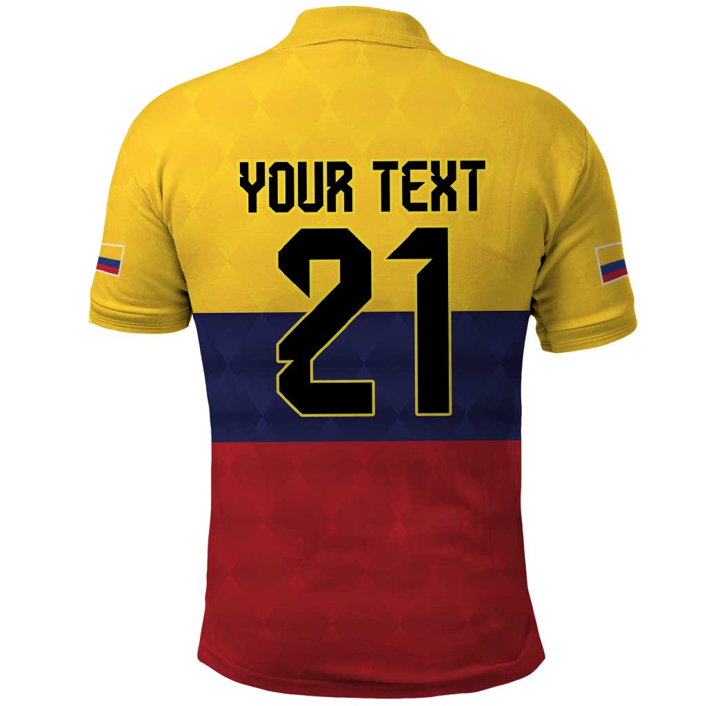 Colombia Football Custom Polo Shirt Come On Los Cafeteros Flag Style