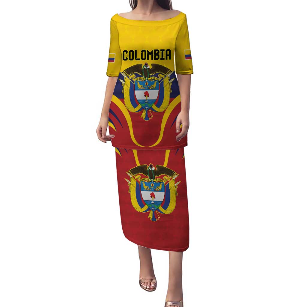 Colombia Football Custom Puletasi Come On Los Cafeteros Flag Style