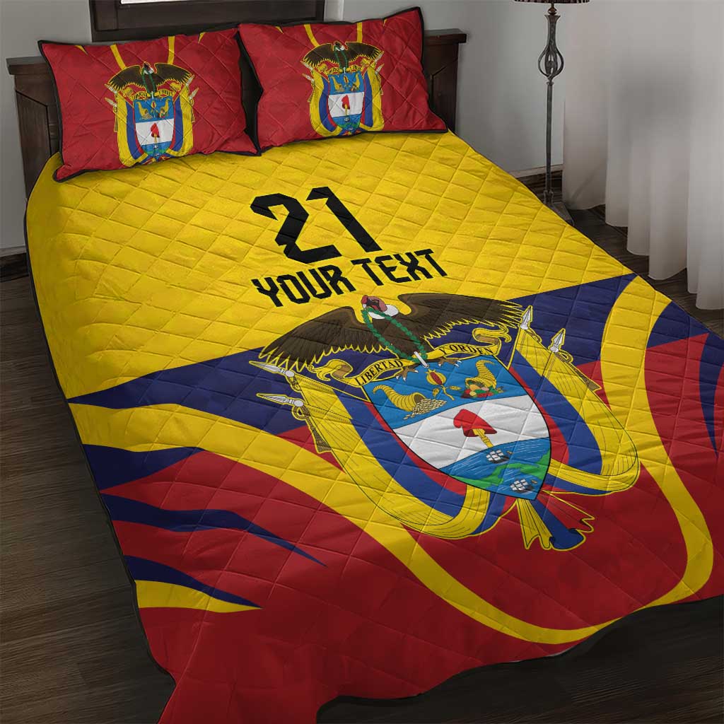 Colombia Football Custom Quilt Bed Set Come On Los Cafeteros Flag Style