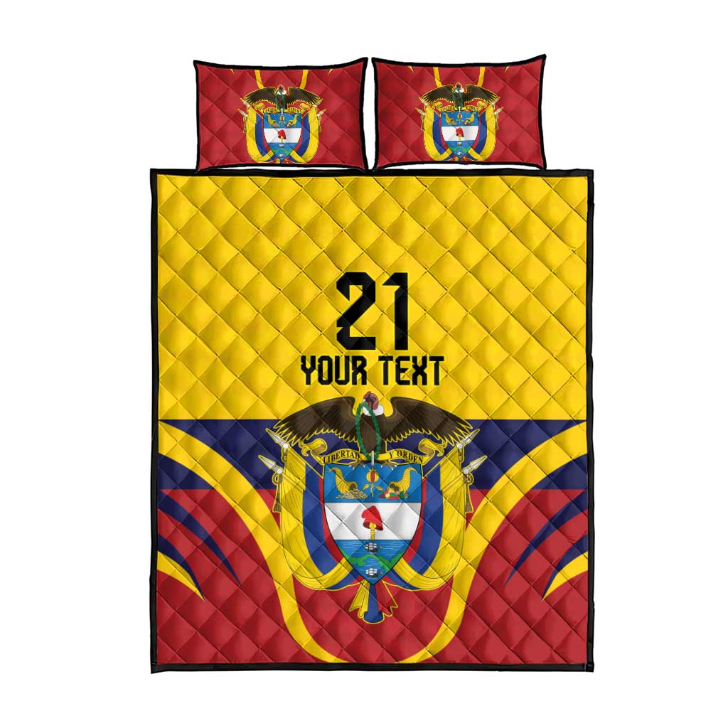 Colombia Football Custom Quilt Bed Set Come On Los Cafeteros Flag Style