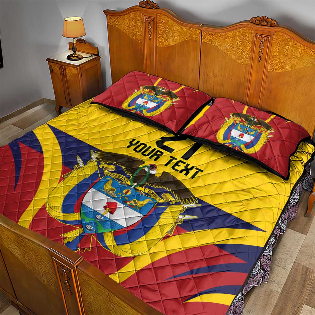 Colombia Football Custom Quilt Bed Set Come On Los Cafeteros Flag Style