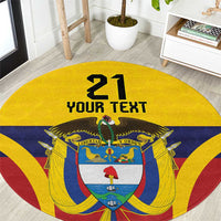 Colombia Football Custom Round Carpet Come On Los Cafeteros Flag Style
