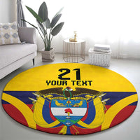 Colombia Football Custom Round Carpet Come On Los Cafeteros Flag Style